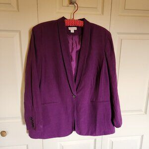 Coldwater Creek Purple Lined Suit Jacket